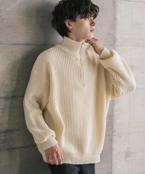 「Rocky Monroe」 長袖ニット S ブルーグリーン メンズ_画像5