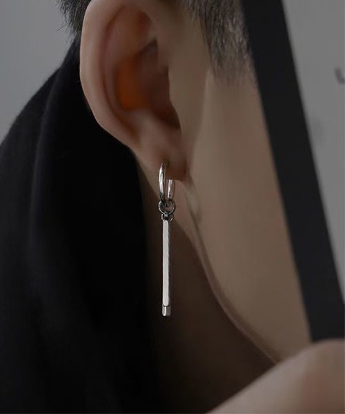 ピアス EK512/シルバーダブルドロップバーピアス/メンズ/片耳用(NEZ
