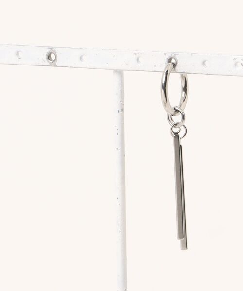 ピアス EK512/シルバーダブルドロップバーピアス/メンズ/片耳用(NEZ