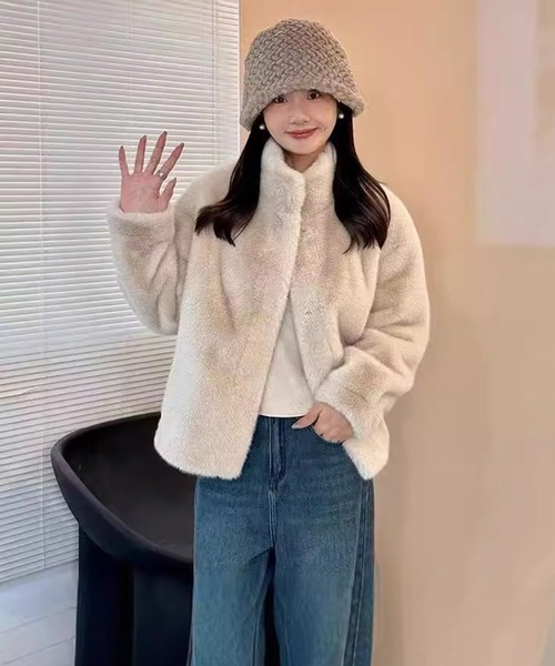 「WEGO」 「meili studio」ジャケット MEDIUM ブラウン レディース_画像3