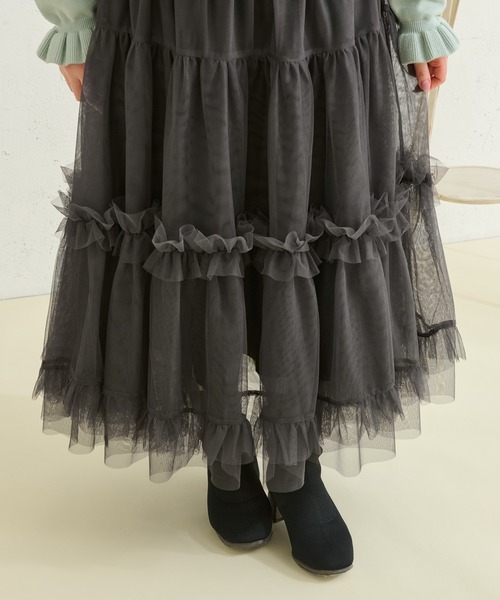 Louiosy ルオシー　フリルティアードチュールスカート　XL Louiosy（ルオシー） スカート 「大きいサイズ」フリルティアード