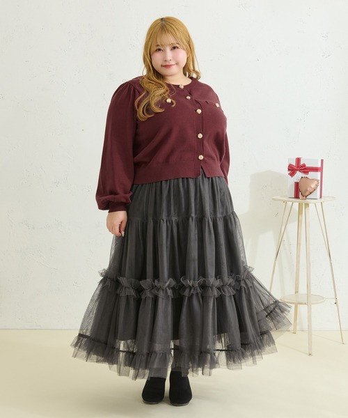 Louiosy（ルオシー） スカート 「大きいサイズ」フリルティアード