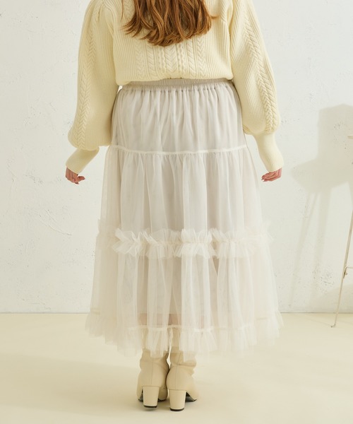 Louiosy（ルオシー） スカート 「大きいサイズ」フリルティアード