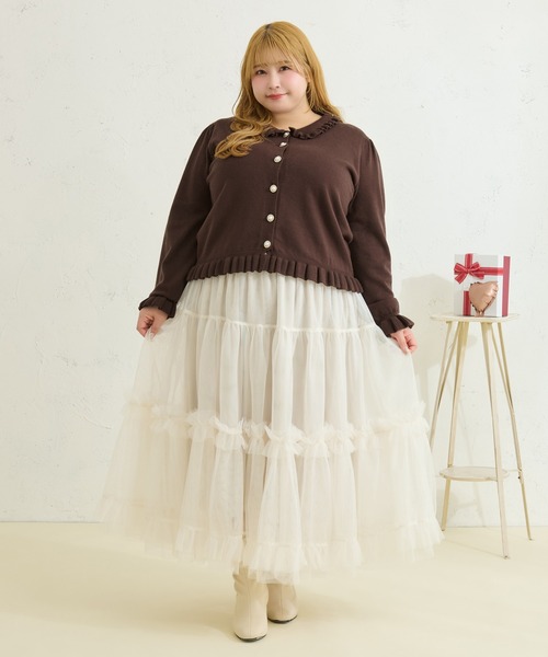 Louiosy ルオシー　フリルティアードチュールスカート　XL Louiosy（ルオシー） スカート 「大きいサイズ」フリルティアード