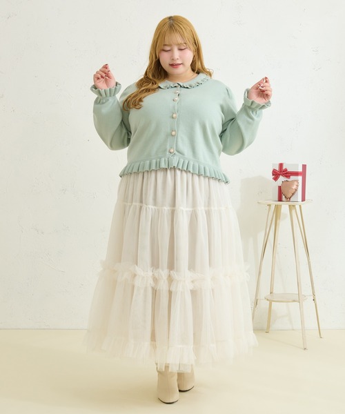 Louiosy（ルオシー） スカート 「大きいサイズ」フリルティアード
