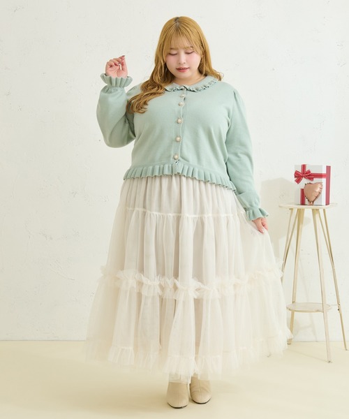 Louiosy ルオシー　フリルティアードチュールスカート　XL Louiosy（ルオシー） スカート 「大きいサイズ」フリルティアード