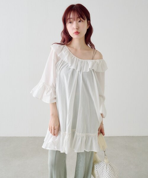 Kastane カスタネ チュニック トップス セット売り Kastane（カスタネ） チュニック バタフライフリルチュニック