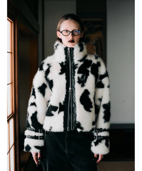 ブルゾン アウター 「TAJEN:T」COW PATTERN FAR JACKET/ アニマル柄