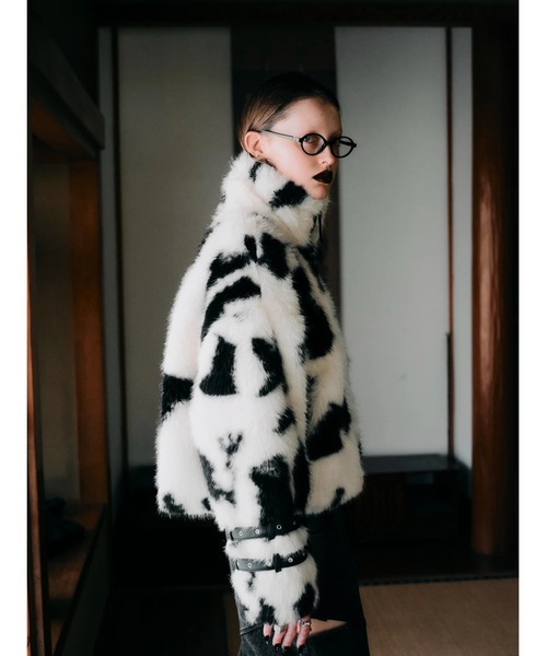 ブルゾン アウター 「TAJEN:T」COW PATTERN FAR JACKET/ アニマル柄