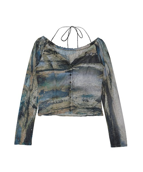 Ameri（アメリ） tシャツ PAINTED TEXTURE ART TOP レディース