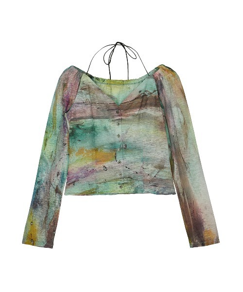 Ameri（アメリ） tシャツ PAINTED TEXTURE ART TOP レディース