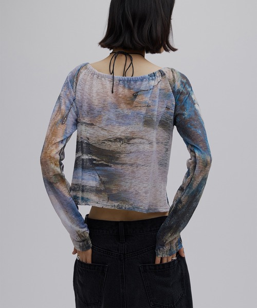 Ameri（アメリ） tシャツ PAINTED TEXTURE ART TOP レディース