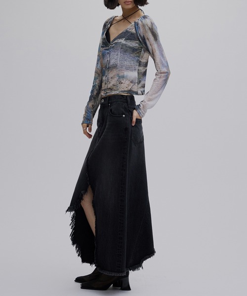 Ameri（アメリ） tシャツ PAINTED TEXTURE ART TOP レディース