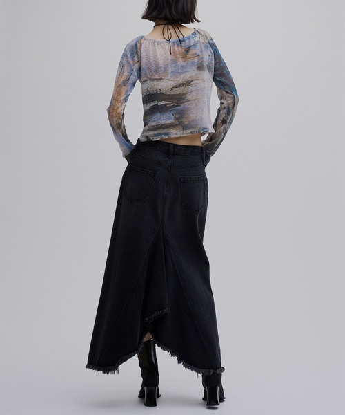 Ameri（アメリ） tシャツ PAINTED TEXTURE ART TOP レディース