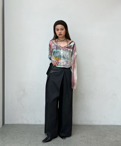 Ameri（アメリ） tシャツ PAINTED TEXTURE ART TOP レディース