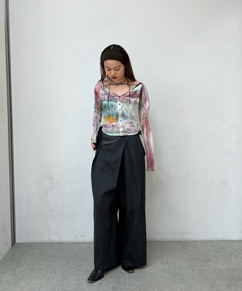Ameri（アメリ） tシャツ PAINTED TEXTURE ART TOP レディース