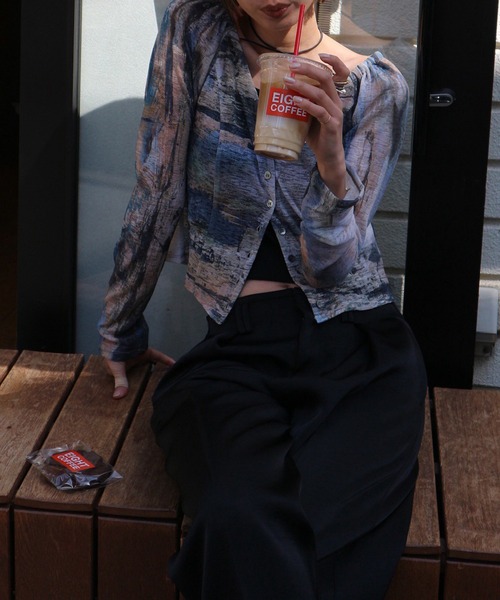 Ameri（アメリ） tシャツ PAINTED TEXTURE ART TOP レディース