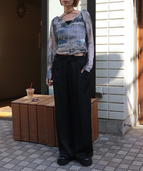 AMERI MARY PAINTING TEE アメリ Ameri（アメリ） tシャツ PAINTED TEXTURE ART TOP レディース