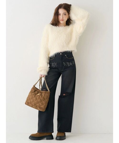 ショルダーバッグ バッグ 「500mlペットボトル収納可」フェイクスウェードキルティングショルダーBAG レディース