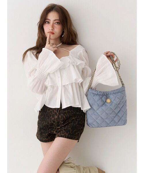 ショルダーバッグ バッグ 「500mlペットボトル収納可」フェイクスウェードキルティングショルダーBAG レディース