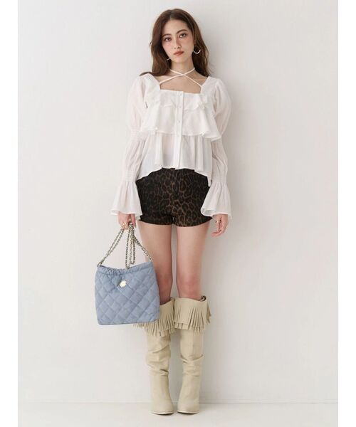 ショルダーバッグ バッグ 「500mlペットボトル収納可」フェイクスウェードキルティングショルダーBAG レディース