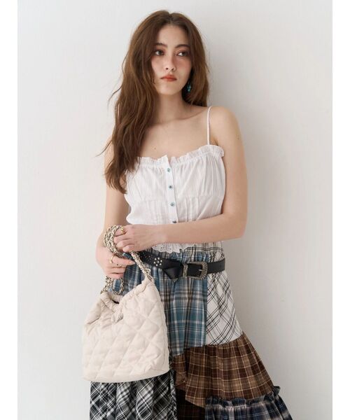 ショルダーバッグ バッグ 「500mlペットボトル収納可」フェイクスウェードキルティングショルダーBAG レディース