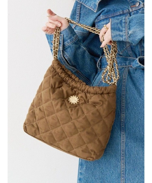 ショルダーバッグ バッグ 「500mlペットボトル収納可」フェイクスウェードキルティングショルダーBAG レディース