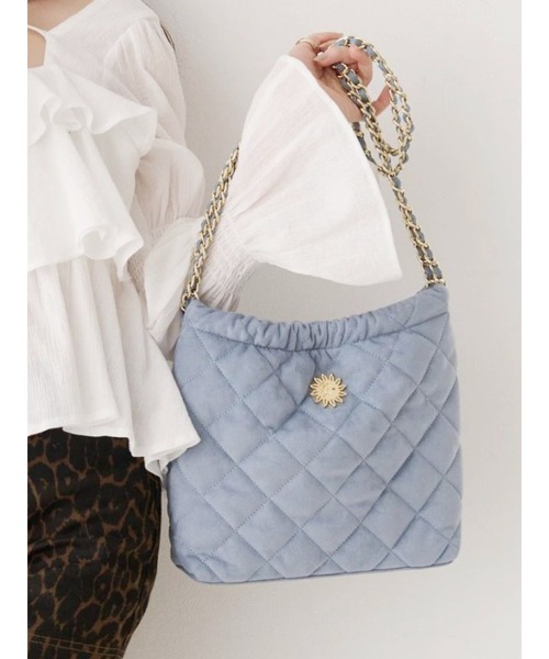 ショルダーバッグ バッグ 「500mlペットボトル収納可」フェイクスウェードキルティングショルダーBAG レディース