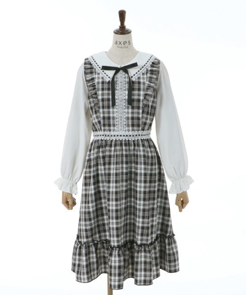 「axes femme POETIQUE」 長袖ワンピース MEDIUM ワイン レディース_画像2