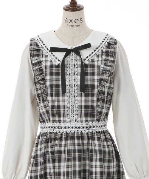 「axes femme POETIQUE」 長袖ワンピース MEDIUM ワイン レディース_画像5