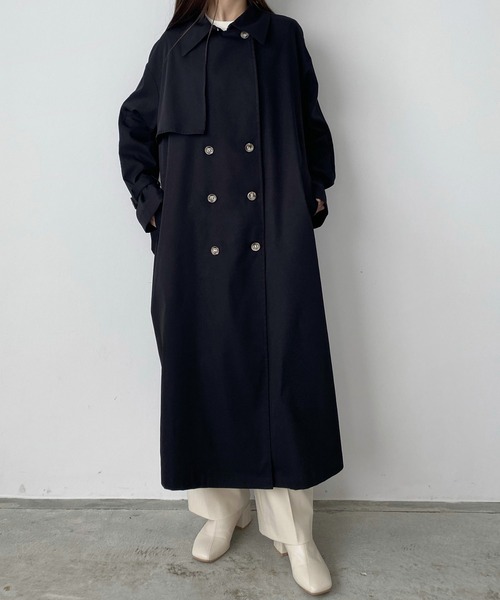 「callautia」 トレンチコート SMALL ダークグリーン レディース_画像5