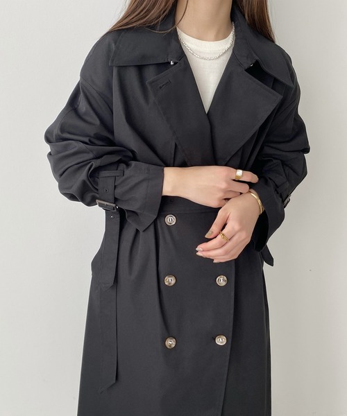 「callautia」 トレンチコート SMALL ダークグリーン レディース_画像6