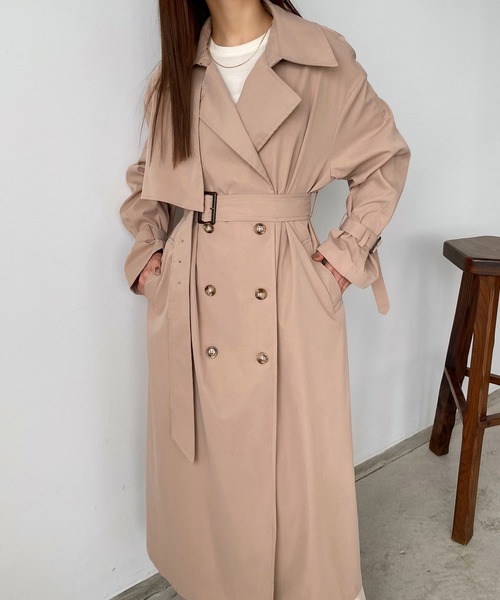 「callautia」 トレンチコート SMALL ダークグリーン レディース_画像8