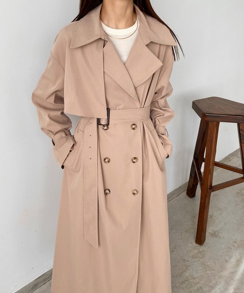 「callautia」 トレンチコート SMALL ダークグリーン レディース_画像9