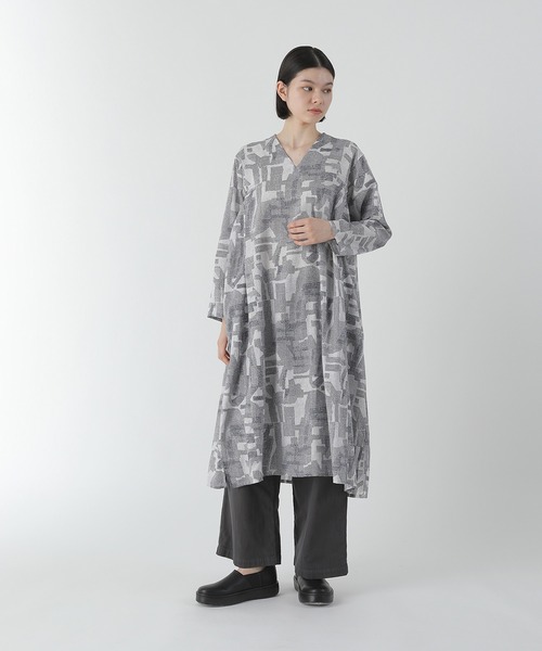 「Plantation」 長袖ワンピース M size ライトグリーン レディース_1