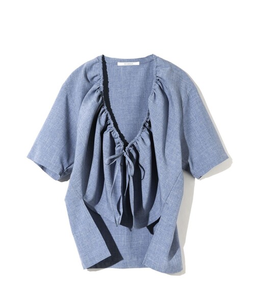 ブラウス シャツ 半袖 MIDIUMISOLID for Ladies 2WAYトップス 