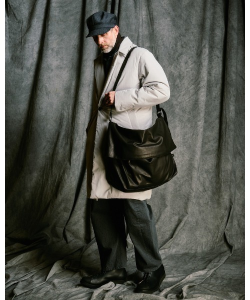 ショルダーバッグ leather shoulder bag メンズの画像