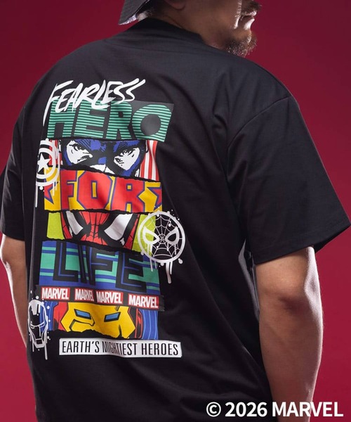 tシャツ 「MARVEL」 Tシャツ 半袖 メンズ 大きいサイズ ロゴプリント
