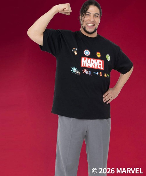tシャツ 「MARVEL」 Tシャツ 半袖 メンズ 大きいサイズ ロゴプリント