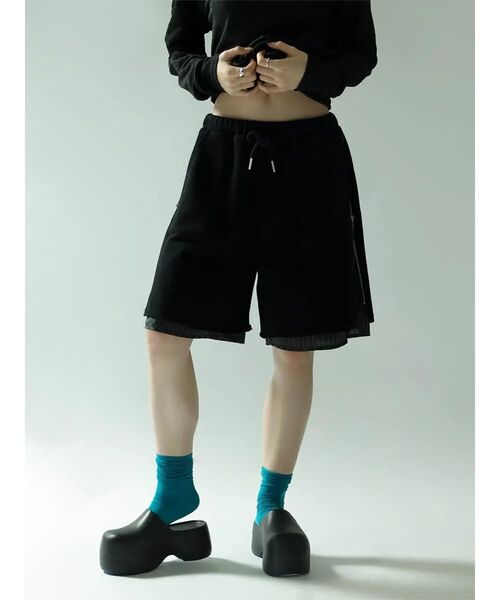 ハーフパンツ パンツ 短パン LAYERED FRENCH TERRY HALF PANTS