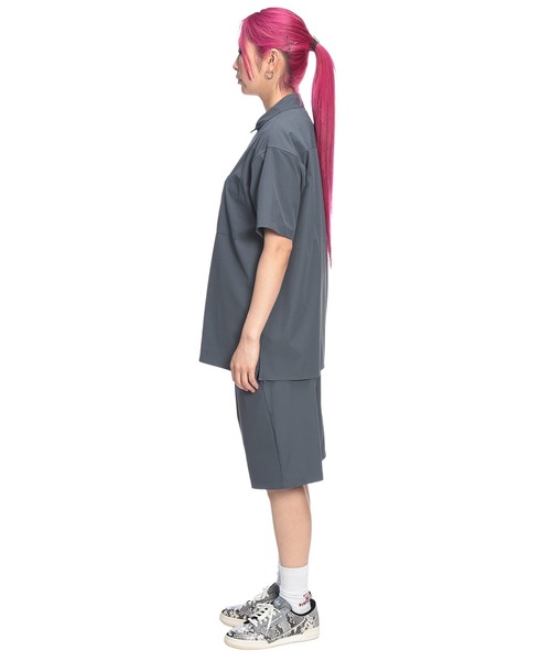 古着 半袖シャツ セットアップ set up ショート丈 ワイドパンツ グレー S＆SONS（エスアンドサンズ） セットアップ 「セットアップ」 半袖