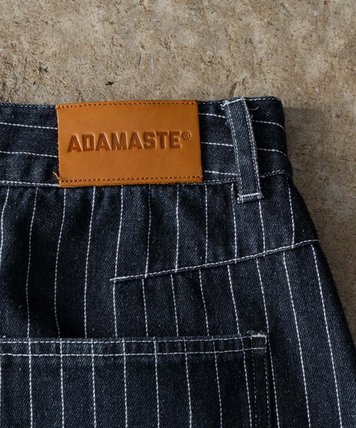 ADAMASTE ジーンズ Hickory Stripe Wide Curve Denim Pants