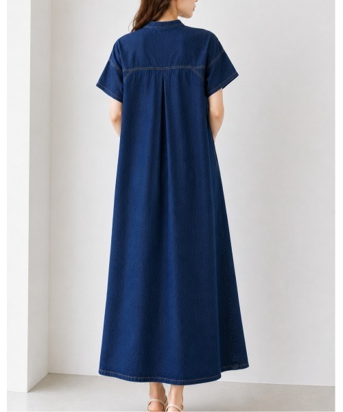 FAZVY ワンピース 半袖 前開きデニムロングワンピース : ZOZOTOWN