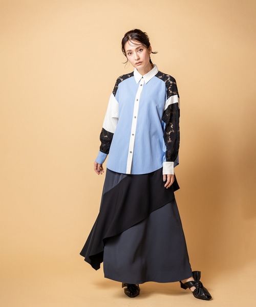 「OSMOSIS」 長袖シャツ ONE SIZE ブルー レディース_画像2
