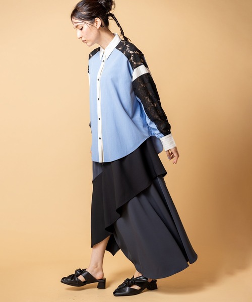 「OSMOSIS」 長袖シャツ ONE SIZE ブルー レディース_画像3