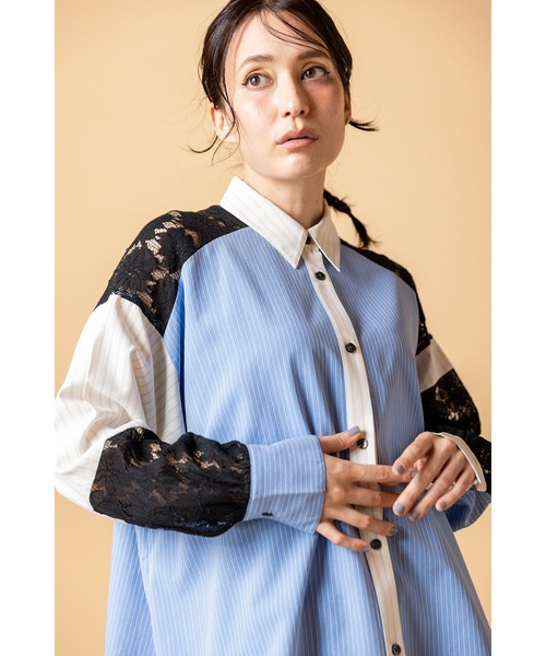 「OSMOSIS」 長袖シャツ ONE SIZE ブルー レディース_画像6