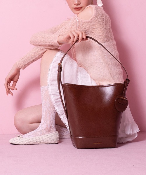 「CHARLES & KEITH」 ショルダーバッグ L スミクロ レディース_画像8