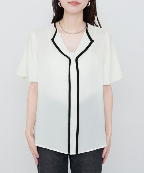 「natural couture」 半袖ブラウス FREE オフホワイト レディース_画像6