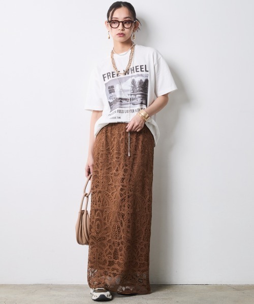 「CHIC STYLE」 半袖Tシャツ M オフホワイト レディース_画像5