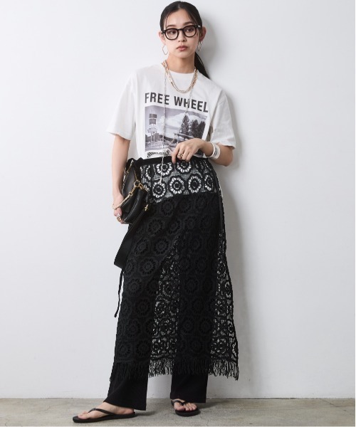 「CHIC STYLE」 半袖Tシャツ M オフホワイト レディース_画像6